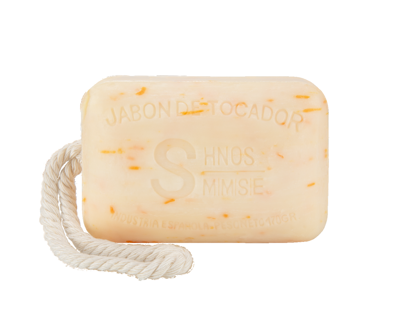 Jabón artesanal de azahar 170 g con notas florales, ligeramente dulces, cítricas y cordón para colgar de la ducha, elaborado por Sabater Hnos.
