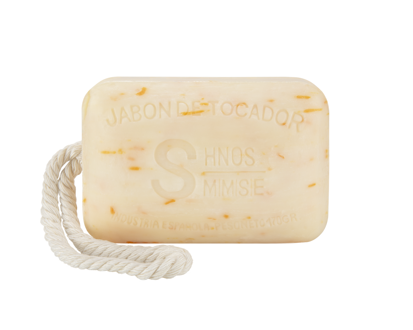 Jabón artesanal de azahar 170 g con notas florales, ligeramente dulces, cítricas y cordón para colgar de la ducha, elaborado por Sabater Hnos.