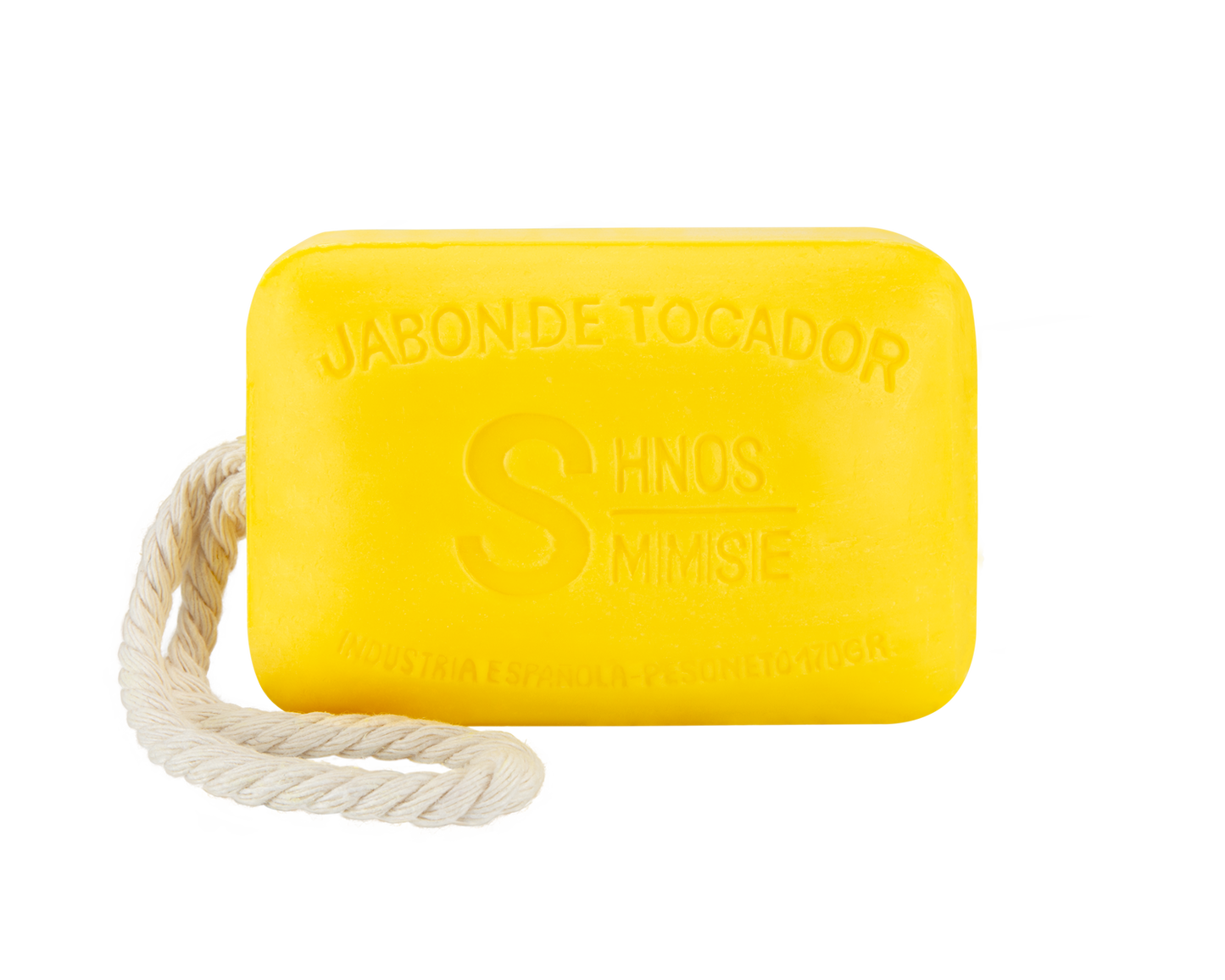 Jabón artesanal de lemongrass 170 g, con notas cítricas, frescas y cordón para colgar de la ducha, elaborado por Sabater Hnos. 