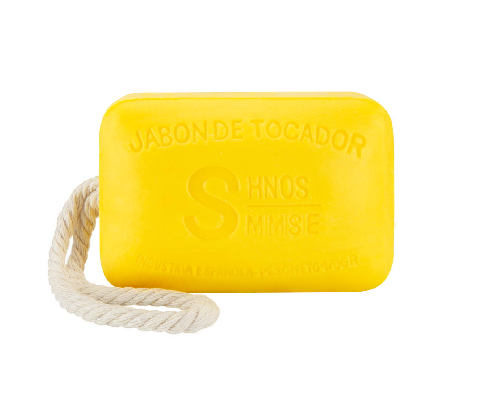 Jabón artesanal de lemongrass 170 g, con notas cítricas, frescas y cordón para colgar de la ducha, elaborado por Sabater Hnos. 
