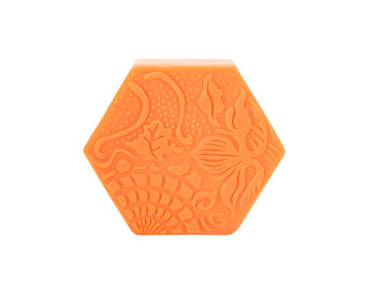 Jabón Gaudí Mandarina 80g, cítrico y revitalizante, inspirado en Gaudí, hecho a mano por Sabater Hnos.