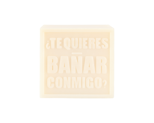 Jabón artesanal de jazmín de Sabater Hnos. con la frase «¿Te quieres bañar conmigo?»